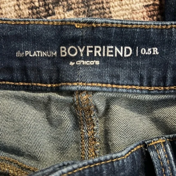 Chico's Dark Blue Embellished Skinny Jeans - Picture 3 of 4